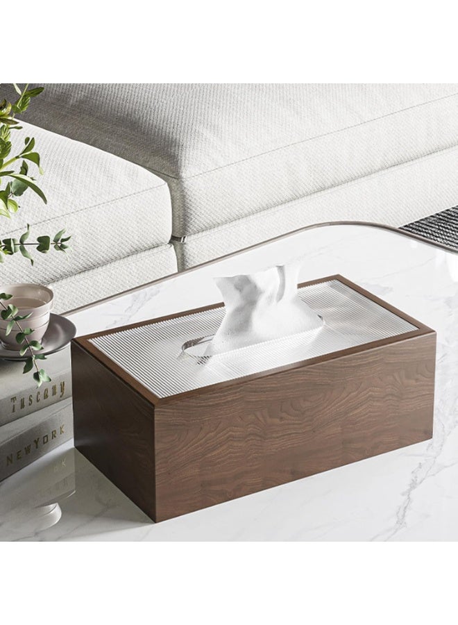 غطاء صندوق الورق الأنسجة الوجه، حامل صندوق الأنسجة الخشبية، موزع حالة الأنسجة الوجه، حامل الأنسجة المستطيلة للديكور المنزلي / المكتب / السيارة - Image 1